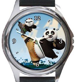 Funny Kung Fu Panda Round Metal Watch