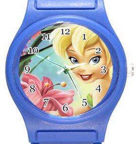 Pretty Tinkerbell Blue Plastic Watch