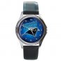 Carolina Panthers Round Metal Watch