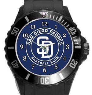 San Diego Padres Plastic Sport Watch In Black
