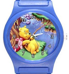 Winnie The Pooh Fishing Blue Plastic Watch