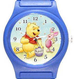 Cute Winnie The Pooh Blue Plastic Watch