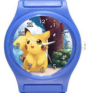 Cute Pikachu Blue Plastic Watch