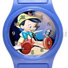 Pinocchio and Jiminy Cricket Blue Plastic Watch