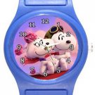 Snoopy and Sister Blue Plastic Watch
