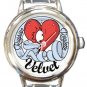 Red Velvet Round Italian Charm Watch