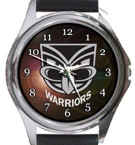 New Zealand Warriors Round Metal Watch