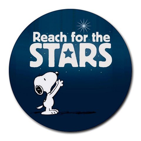 Snoopy Reach For The Stars Heat-Resistant Round Mousepad