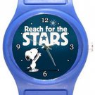 Snoopy Reach For The Stars Blue Plastic Watch