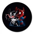 Stitch as Spiderman Heat-Resistant Round Mousepad