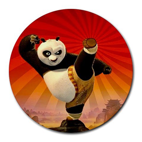 Kung Fu Panda Heat-Resistant Round Mousepad