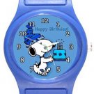 Snoopy Happy Birthday Blue Plastic Watch
