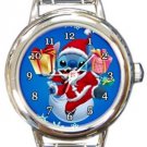 Stitch Christmas Day Round Italian Charm Watch