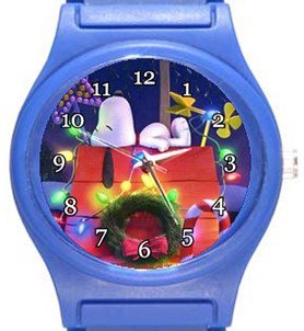 Snoopy Christmas Snooze Blue Plastic Watch