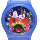 Snoopy Christmas Snooze Blue Plastic Watch