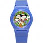 Mickey and Minnie Christmas Wreath Blue Plastic Watch