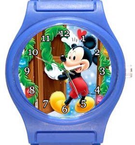 Mickey Welcome Christmas Blue Plastic Watch
