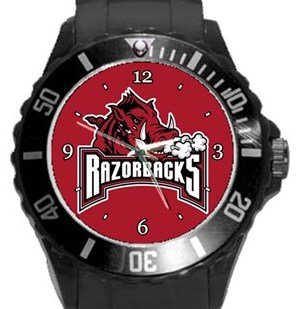 The University of Arkansas Razorbacks Plastic Sport Watch In Black