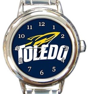 University of Toledo Rockets Round Italian Charm Watch