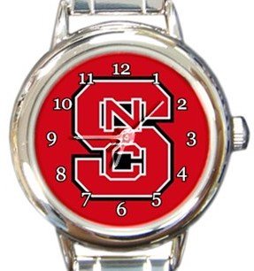 NC State Wolfpack Round Italian Charm Watch