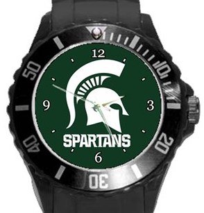 Michigan State Spartans Plastic Sport Watch In Black