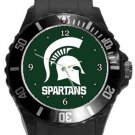 Michigan State Spartans Plastic Sport Watch In Black