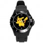 Cute Pikachu Plastic Sport Watch In Black