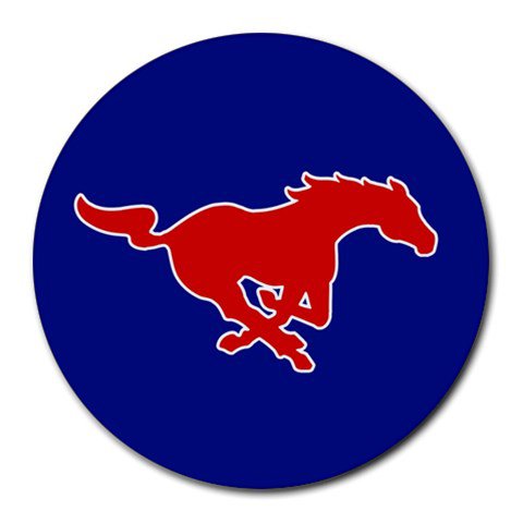 Southern Methodist University SMU Mustangs Heat-Resistant Round Mousepad