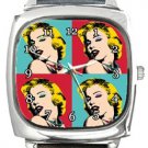 Marilyn Monroe Andy Warhol Square Metal Watch