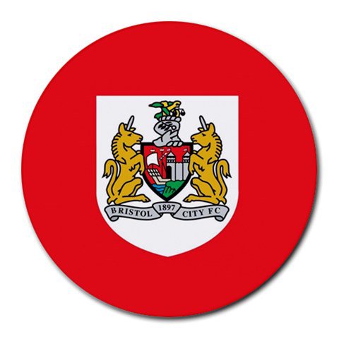 Bristol City FC Heat-Resistant Round Mousepad