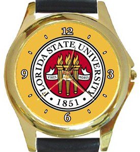 Florida State University Logo Gold Metal Watch