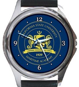 California State University Maritime Academy Round Metal Watch