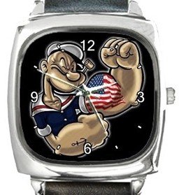 Popeye The Sailorman Square Metal Watch