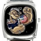 Popeye The Sailorman Square Metal Watch