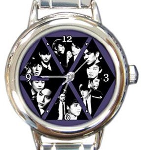 EXO Korean Band Members Round Italian Charm Watch