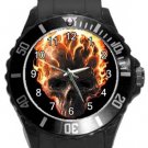 Ghostrider Burning Skull Plastic Sport Watch In Black