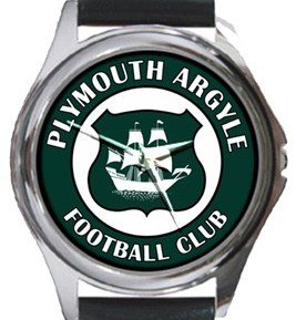 Plymouth Argyle Football Club Round Metal Watch