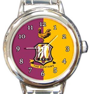 Bradford City FC The Bantams Round Italian Charm Watch