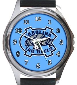 North Carolina Tar Heels Round Metal Watch