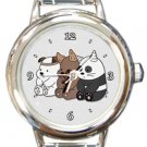 Cute Bare Bears Round Italian Charm Watch