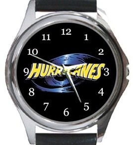 The Hurricanes Rugby Round Metal Watch