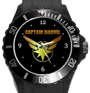 Captain Marvel Plastic Sport Watch In Black