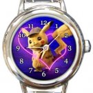 Super Cute Detective Pikachu Round Italian Charm Watch