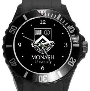 Monash University Plastic Sport Watch In Black