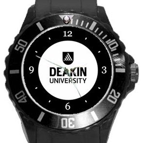 Deakin University Plastic Sport Watch In Black