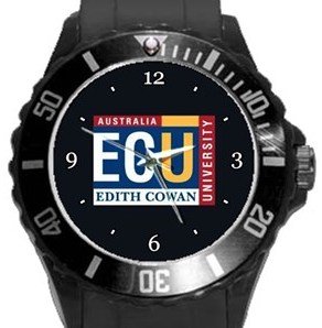 Edith Cowan University Plastic Sport Watch In Black