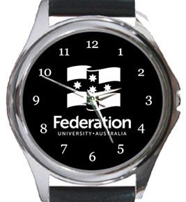 Federation University Round Metal Watch
