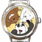 Silly Bare Bears Round Italian Charm Watch