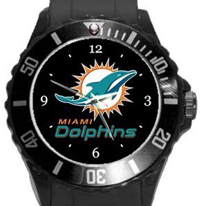 Miami Dolphins Plastic Sport Watch In Black