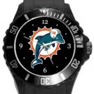 Miami Dolphins Football Plastic Sport Watch In Black